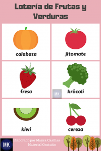 juego de lotería de frutas para imprimir pdf