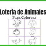 Lotería de animales para colorear